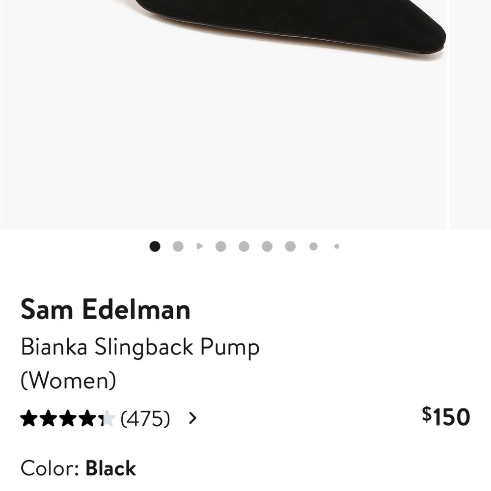 Sam Edelman Black Suede Slingback Heels - Picture 7 of 8